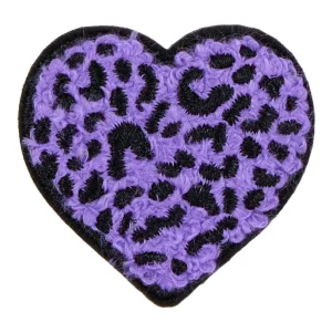 Purple Cheetah Heart Patch